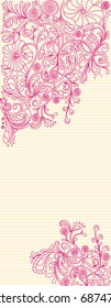 Sketchy Doodle Vine and Flower Scroll Vector Illustration