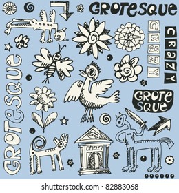sketchy doodles, hand drawn design elements