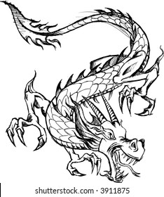 Sketchy Dragon Vector Illustration