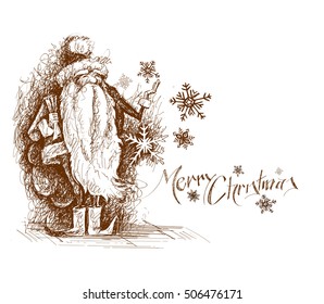 Sketchy drawing of a Santa Claus