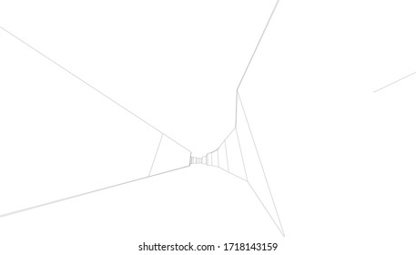 
sketchy drawing of space 3D visualization., monochrome architectural form