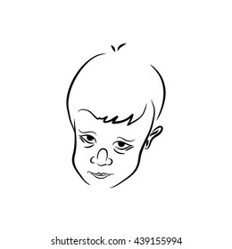 Sketchy Face Shy Boy Stock Vector (Royalty Free) 439155994 | Shutterstock