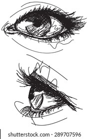 Sketchy female eyes
Sketchy, hand drawn female eyes on grid paper. The artwork and paper are on separate labeled layers.