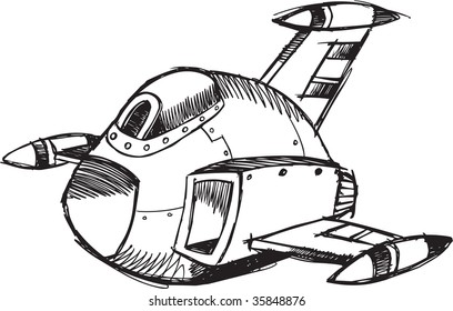 Sketchy-Jet-Vektorgrafik