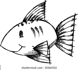 Ilustración del vector de peces esquemáticos