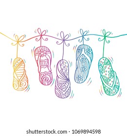 Sketchy of flip-flops in hanging