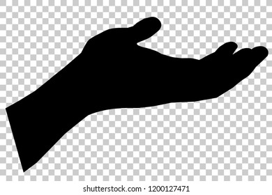 Sketchy Gesture Left Hand, Ready to Receive or Give Something, at Transparent Effect Background