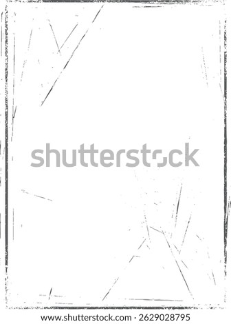 Sketchy grunge border vector with abstract lines. Overlay texture for creative page borders. Dirty and worn frame backdrop with distressed style.