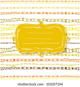 Sketchy hand drawn frame on seamless pattern with torn ribbons. (vector)