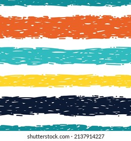 Esbozo vector de rayas dibujadas a mano, patrón sin fisuras. Coloridas líneas sobre un fondo blanco. Fondo abstracto con varias líneas texturadas de varias formas. Papel de escritorio, papel, tela, diseño textil