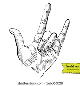 Sketchy hand isolated, vector illustration hand drawn
