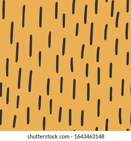 Skizzenhafte, handgezeichnet gezeichnete Linien Vektorillustration nahtlos.Graue Streifen auf orangefarbenem Hintergrund - für Tapeten, Papier, Stoff, Stoffdesign