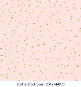 Esquemas de puntos dibujados a mano vectorial sin fisuras, hecho de brillo de oro. Fondo de textura de puntos.