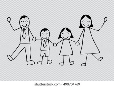 Sketchy of happy family