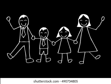 Sketchy of happy family