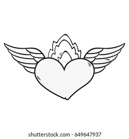 Sketchy heart flat icon. Vector illustration