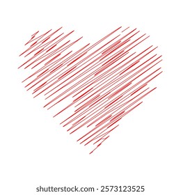 Sketchy Heart. Heart line drawing Sketch Effect. Vector eps 10