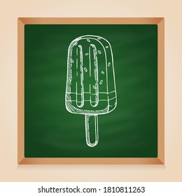 sketchy ice cream stick on chalkboard background