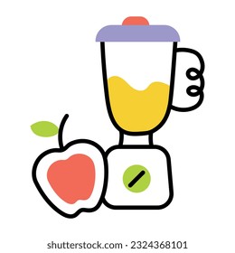 Sketchy icon of apple juice 