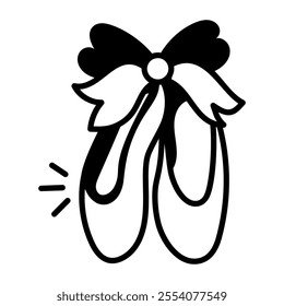 A sketchy icon of ballet footwear 

