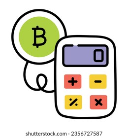 Skizzasymbol für Bitcoin-Berechnung 