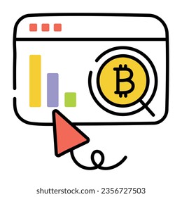 Icono esquemático de infografías de bitcoin 