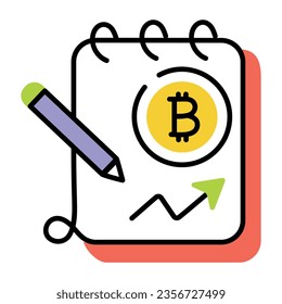 Sketchy icon of bitcoin ledger 