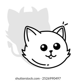 A sketchy icon of cat shadow 
