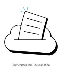 A sketchy icon of cloud file 