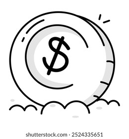 Un icono incompleto de una moneda 

