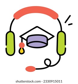 Sketchy icon of educational podcast 