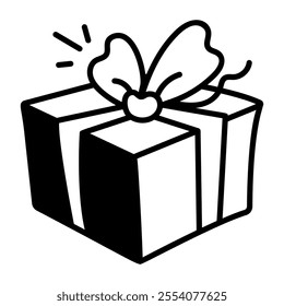 A sketchy icon of a gift box 
