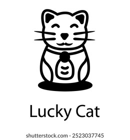 Um ícone de gato sortudo