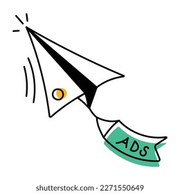 Un icono esquemático de los anuncios de mensajes