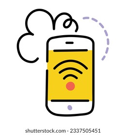 Sketchy icon of mobile internet 