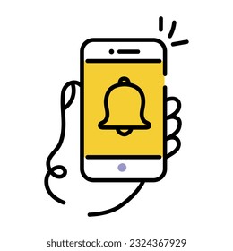 Sketchy icon of mobile notification 