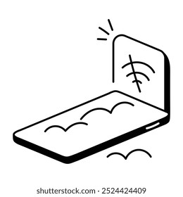 A sketchy icon of no internet 

