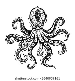 A sketchy icon of octopus tentacles