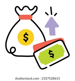 Icono esquemático del aumento de precios 