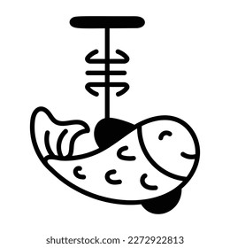 Sketchy icon of a prosperity fish charm 