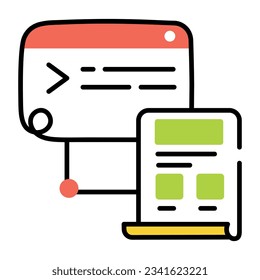 Sketchy icon of responsive coding 