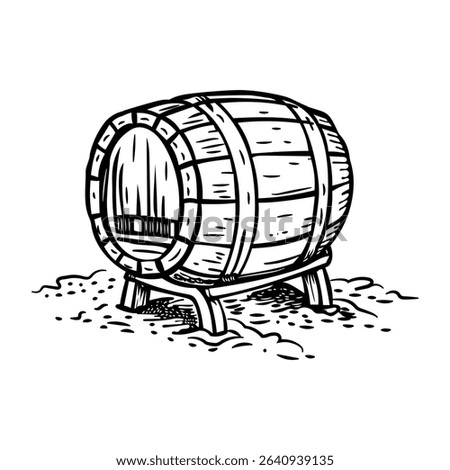 A sketchy icon of rum barrel