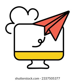 Sketchy icon of sending message 