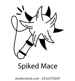 A sketchy icon of spiked mace x