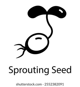 Un ícono incompleto de la semilla germinada 