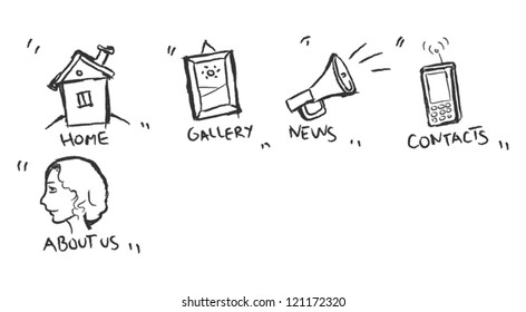 Sketchy icons set for web