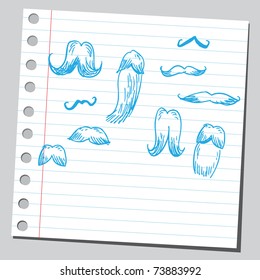 Sketchy illustration of a beards and mustaches