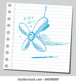 Sketchy illustration of a boat propeller