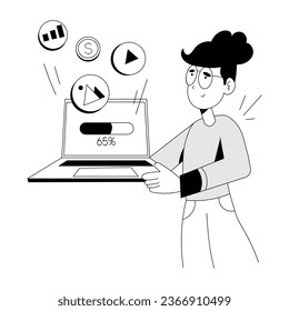 Una ilustración esquemática de la carga de contenido 