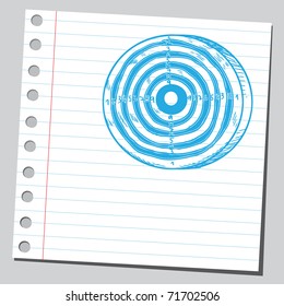 Skizzenhafte Illustration eines Dartboards